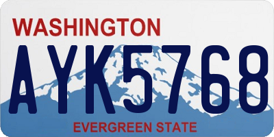 WA license plate AYK5768