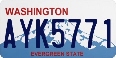 WA license plate AYK5771