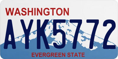 WA license plate AYK5772