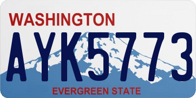 WA license plate AYK5773