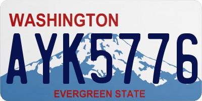 WA license plate AYK5776