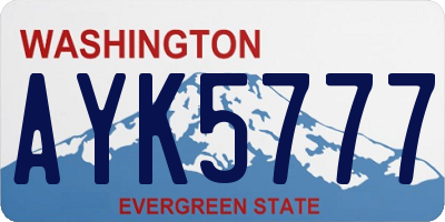 WA license plate AYK5777