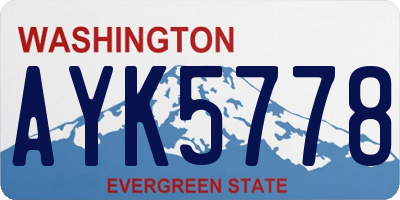 WA license plate AYK5778