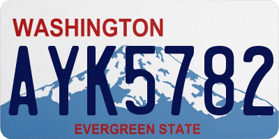 WA license plate AYK5782