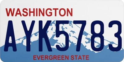 WA license plate AYK5783