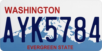 WA license plate AYK5784