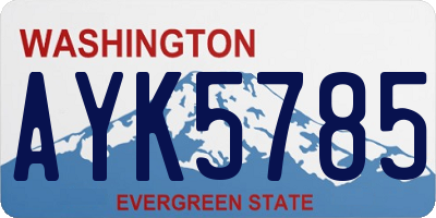 WA license plate AYK5785