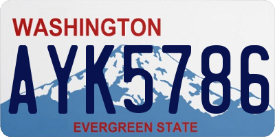 WA license plate AYK5786