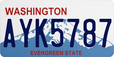 WA license plate AYK5787