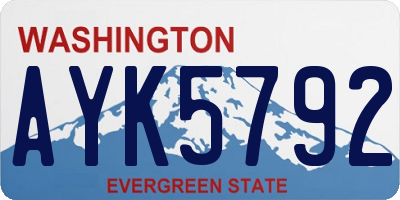 WA license plate AYK5792