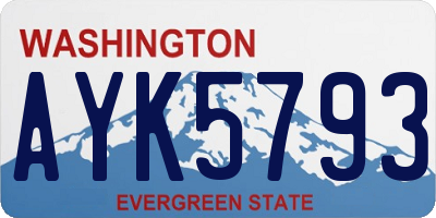WA license plate AYK5793
