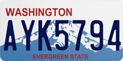 WA license plate AYK5794