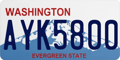 WA license plate AYK5800