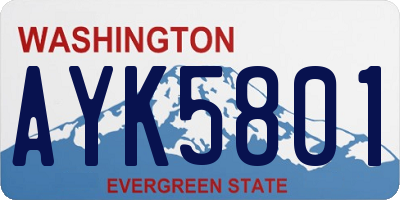 WA license plate AYK5801