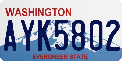 WA license plate AYK5802