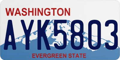 WA license plate AYK5803