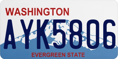 WA license plate AYK5806