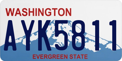WA license plate AYK5811