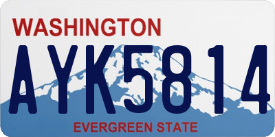 WA license plate AYK5814