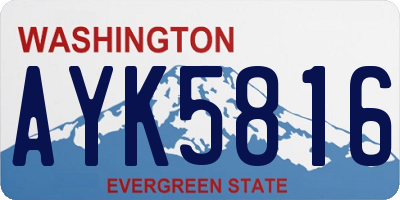 WA license plate AYK5816