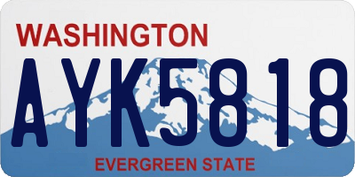 WA license plate AYK5818