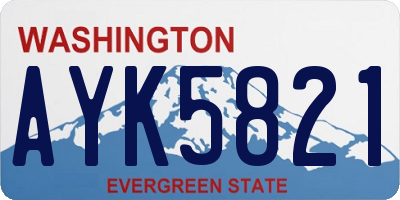 WA license plate AYK5821