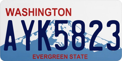 WA license plate AYK5823