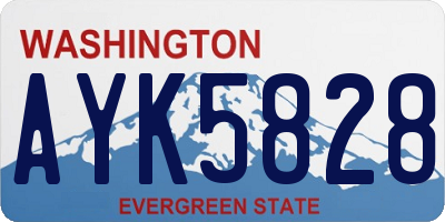 WA license plate AYK5828