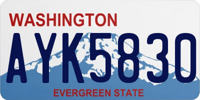 WA license plate AYK5830