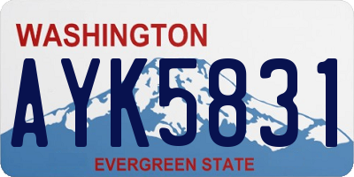 WA license plate AYK5831
