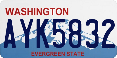 WA license plate AYK5832