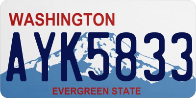 WA license plate AYK5833