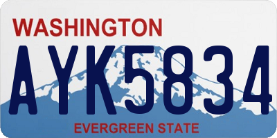 WA license plate AYK5834