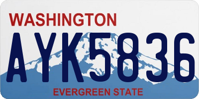 WA license plate AYK5836