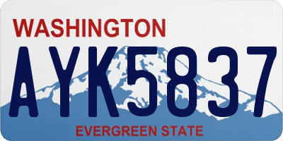 WA license plate AYK5837