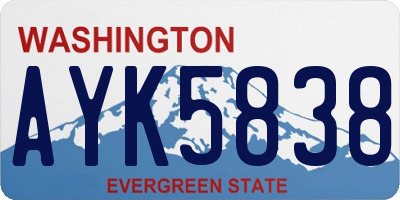 WA license plate AYK5838