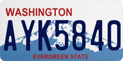 WA license plate AYK5840
