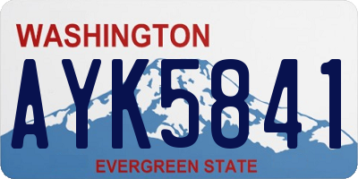 WA license plate AYK5841