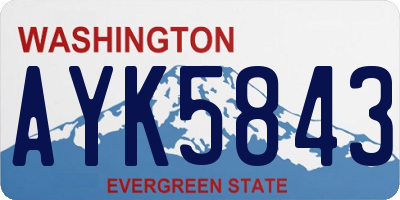 WA license plate AYK5843