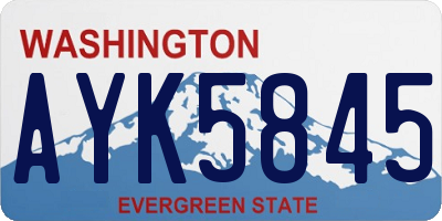WA license plate AYK5845
