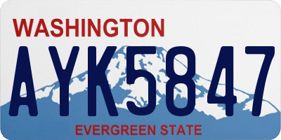 WA license plate AYK5847
