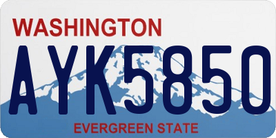WA license plate AYK5850