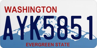 WA license plate AYK5851