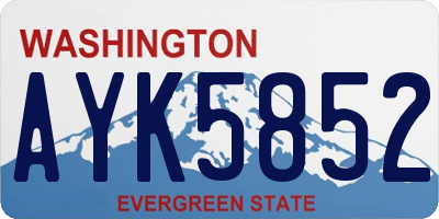 WA license plate AYK5852