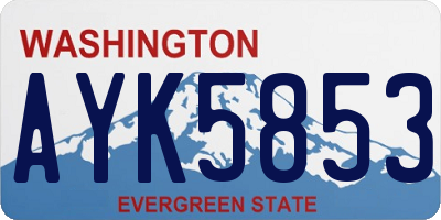 WA license plate AYK5853