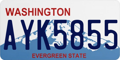WA license plate AYK5855