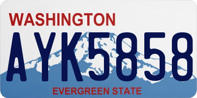 WA license plate AYK5858