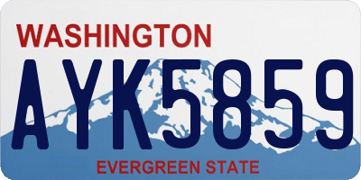 WA license plate AYK5859
