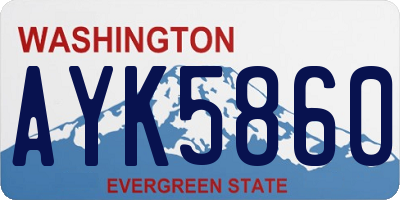 WA license plate AYK5860