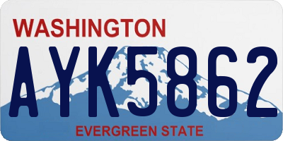 WA license plate AYK5862